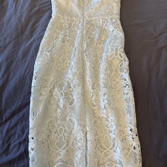 Badgley Mischka - Strapless guipure lace midi dress - Size 2 - Picture 5 of 7